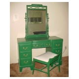 Vanity w/Mirror & Stool