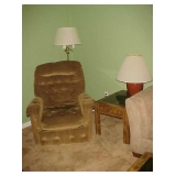 Recliner, End Table & Lamp