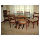 Vintage Dining Table w/1 Arm Chair & 5 Side Chairs