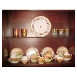 Large Vintage Platter Glassware & Vintage Tea Set