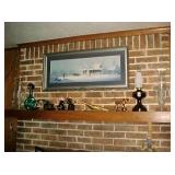 Windberg Print, Pair of Crystal Lamps & Collectibles
