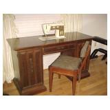 Sewing Cabinet w/Sewing Chair & Singer Sewing Machine