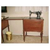 Sewing Machine Cabinet w/White Sewing Machine