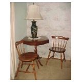 6 Sided Lamp Table & Pair of Chairs
