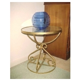 Metal & Glass Stand & Blue Vase