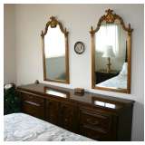 Mahogany Dresser Gold Mirrors