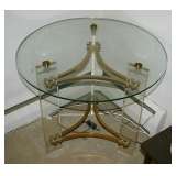 Lucite/Brass/Glass Table