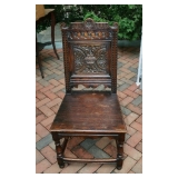 1 of 2 Carved Oak Chairs 