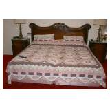 King Size Headboard w/ Drapery Carving