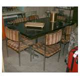 Smoke Glass Diningroom Table w/6 Howell Chairs