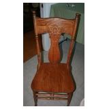 1 of 5 Oak Pressback Chairs