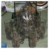 Italian Wire over Glass Beverage Set