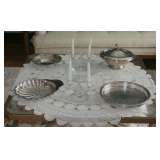 Silver Plate & Depression Glass