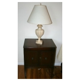Alabaster Lamp/Mahogany Commode