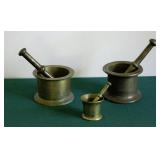 Early 19th C Bronze Mortar & Pestles  