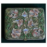 Rare Art Nouveau Silver Scenic and Enamel Cigarette Case Reverse Side