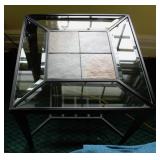Pr. Slate and Glass End Tables Pr. Slate and Glass End Tables