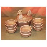 Hull Rooster Tureen and Bowls