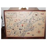1933 Embroidered East Coast Map 