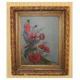 Oil on Glass Red Poppies