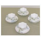 4 Shelly "American Brooklime" Cups & Saucers 