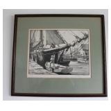 Gordon Grant Signed Litho "Under the Bows" 