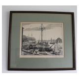 Gordon Grant Signed Litho "Scraping and Painting" 