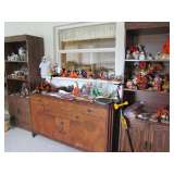 Art Nouveau buffet, tons of holiday decorations