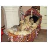 Indian baby and basket handmade by blind Cherokee woman