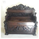 antique bench/storage 