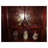 Carved head on secretary