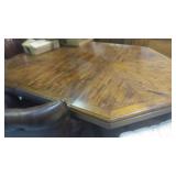 Wood Table 4 leather roll chairs