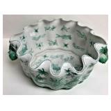 https://www.ebay.com/itm/114152355229 SM3035: LARGE CLAM SHAPED ASIAN POT PLANTER GREEN AND WHITE