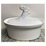 https://www.ebay.com/itm/114152353308 SM3044: OVAL WHITE CERAMIC POT WITH ROOSTER LID