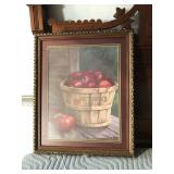 https://www.ebay.com/itm/114154235282 LAN774: Apple Basket Still Life Framed Art Local Pickup $20