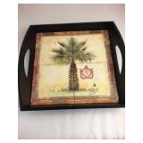 https://www.ebay.com/itm/114158192958 KB0027: Wooden Tray with Handles and Palm Tree in Center $10