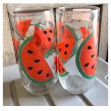 LAN0816: (2) https://www.ebay.com/itm/11415821980s Watermelon Pattern Water Glasses Local Pickup $15