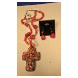 https://www.ebay.com/itm/114174497231	AB0004 PINK CROSS WITH EARRINGS $20.00 CROSS LUCITE WITH  STON