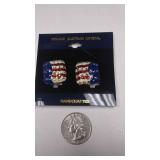 AB0011 COSTUME JEWELRY RED, WHITE, & BLUE CLIP ON EARRINGS BOX 74 AB0011  $5 Pay online by Vemno, Pa