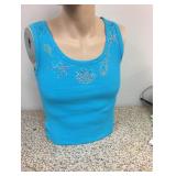 https://www.ebay.com/itm/114171889068	KB0073: Bedazzled Blue Tank Top with Seashell Detailing Small