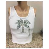 https://www.ebay.com/itm/124142008997	KB0075: Bedazzled White Tank Top with Palm Tree X-Large (1)