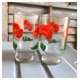 LAN0818 (2) 1980 Floral Pattern OJ Glasses Local Pickup $5 Pay online by Venmo: @Rafael-Monzon-1, Pa