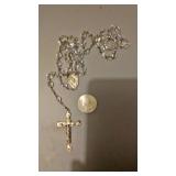https://www.ebay.com/itm/124131352088	RX05: STERLING SILVER ROSARY WITH CLEAR CRYSTAL BEADS