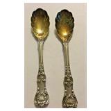 https://www.ebay.com/itm/124835396047	ME1012 STERLING SILVER TIFFANY PAIR OF GOLD TONE SCALLOPED SPO