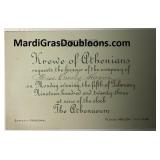 https://www.ebay.com/itm/114918154948	ME7029D Athenians 1923 Admit of Rex Queen 1923 Antique Mardi G