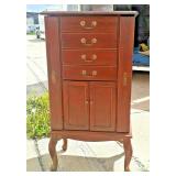 https://www.ebay.com/itm/114930068124	EB8003 Tall Wooden Jewelry Chest (4 drawers) Cabinet and Openi
