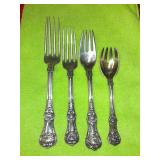 https://www.ebay.com/itm/114895585453	ME3076 USED TIFFANY & CO. LOT OF FOUR STERLING SILVER FORKS KI
