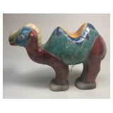 https://www.ebay.com/itm/114918154997	ME7007 South African Raku Pottery Camel Figurine (white, red, 