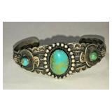 https://www.ebay.com/itm/114212610002	RX132: HANDMADE FRED HARVEY STERLING SILVER AND TOUQUISE \ BRA