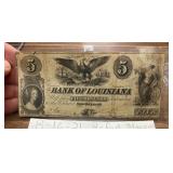 https://www.ebay.com/itm/124916434646	LRM8309 - Bank of Louisiana 5 Dollar New Orleans Bank Note	Auc